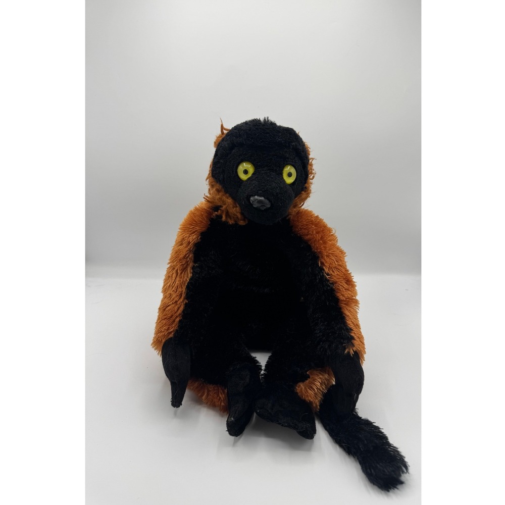 Wild Republic Red Ruffed Lemur Plush Red and Black 12'' Stuffed Animal Toy